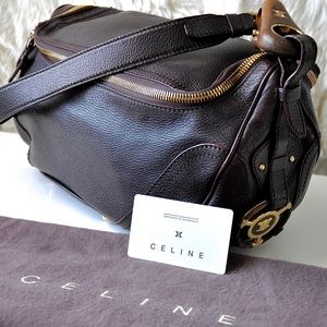 LIMITED EDITION CELINE Wood/Gold Shoulder Bag